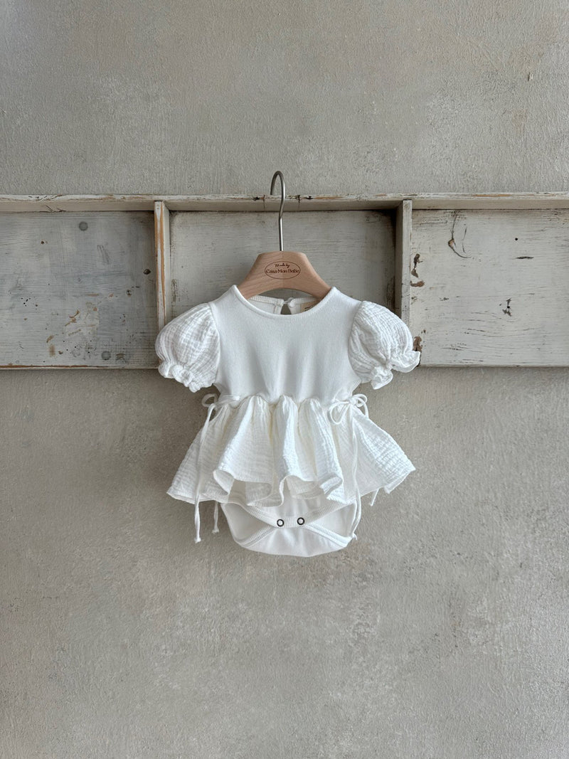 Monbebe Peony Dress Romper _White