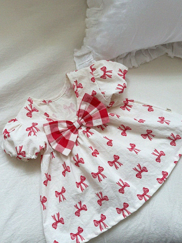 Red Check Ribbon Dress