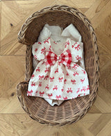 Red Check Ribbon Dress