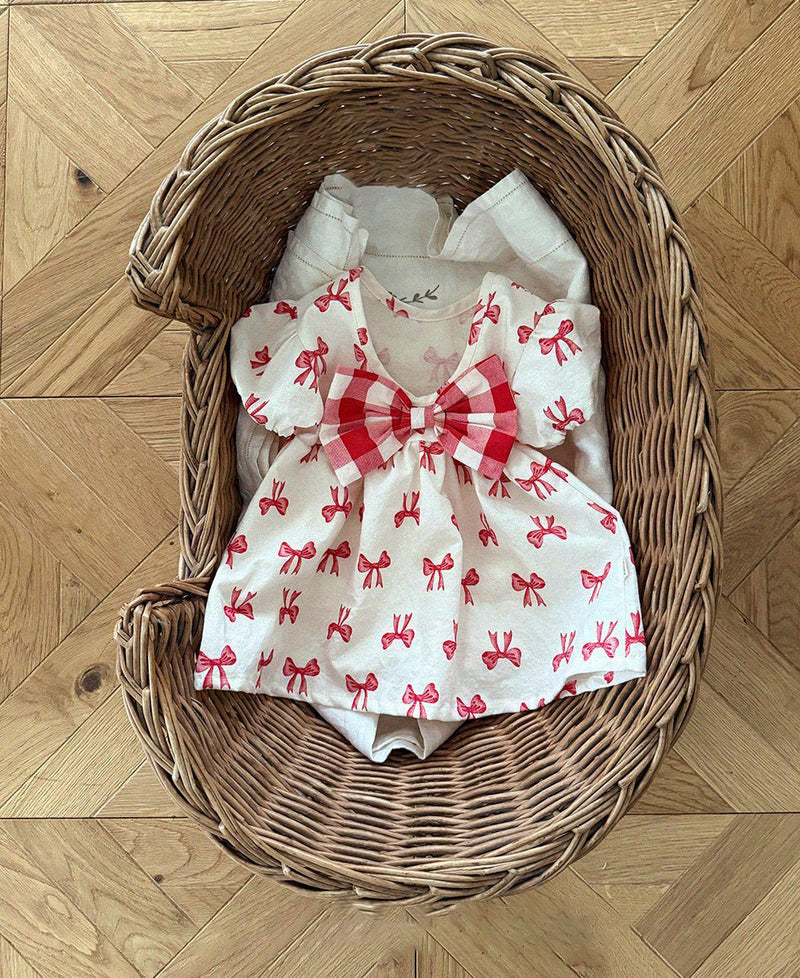 Red Check Ribbon Dress