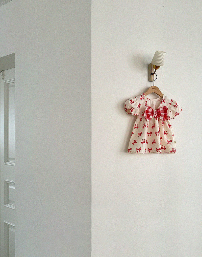 Red Check Ribbon Dress