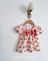 Red Check Ribbon Dress