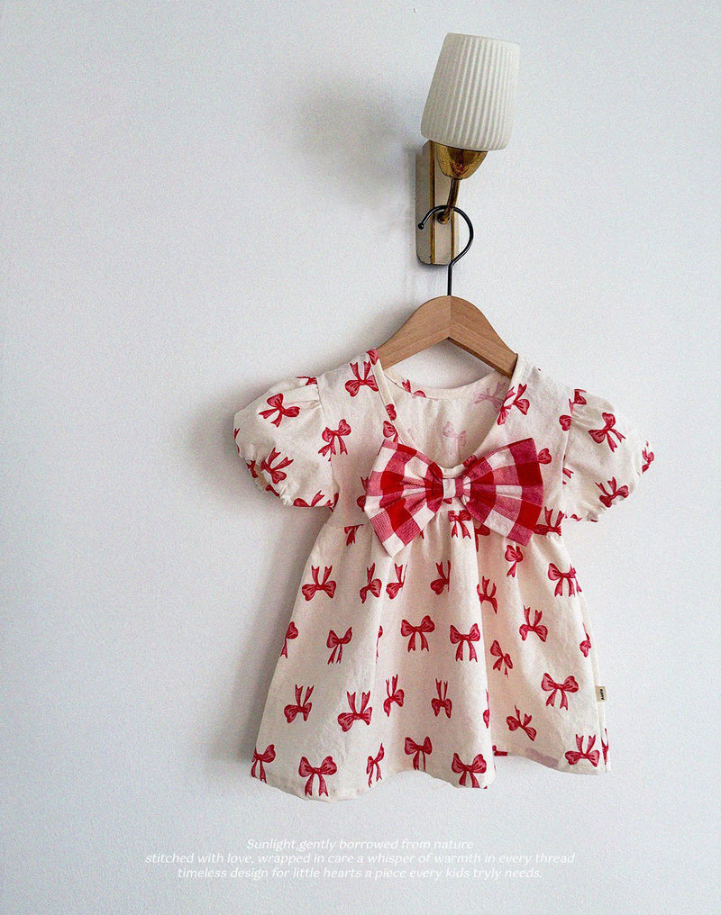 Red Check Ribbon Dress