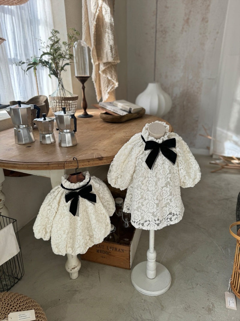 Lace Ribbon Dress _Cream