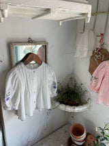 Aster Embroidered Linen Blouse_Ivory