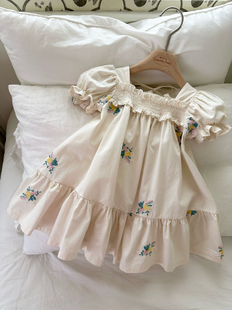 Latte Embroidered Dress_ Ivory