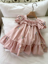 Latte Embroidered Dress_ Pink