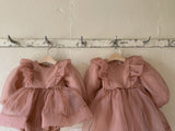 Annes Organza Dress Romper _Rose Pink