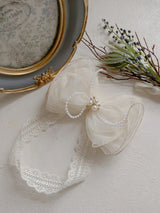 Gold Pearl Ribbon Headband