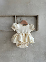 Monbebe Peony Dress Romper _Cream