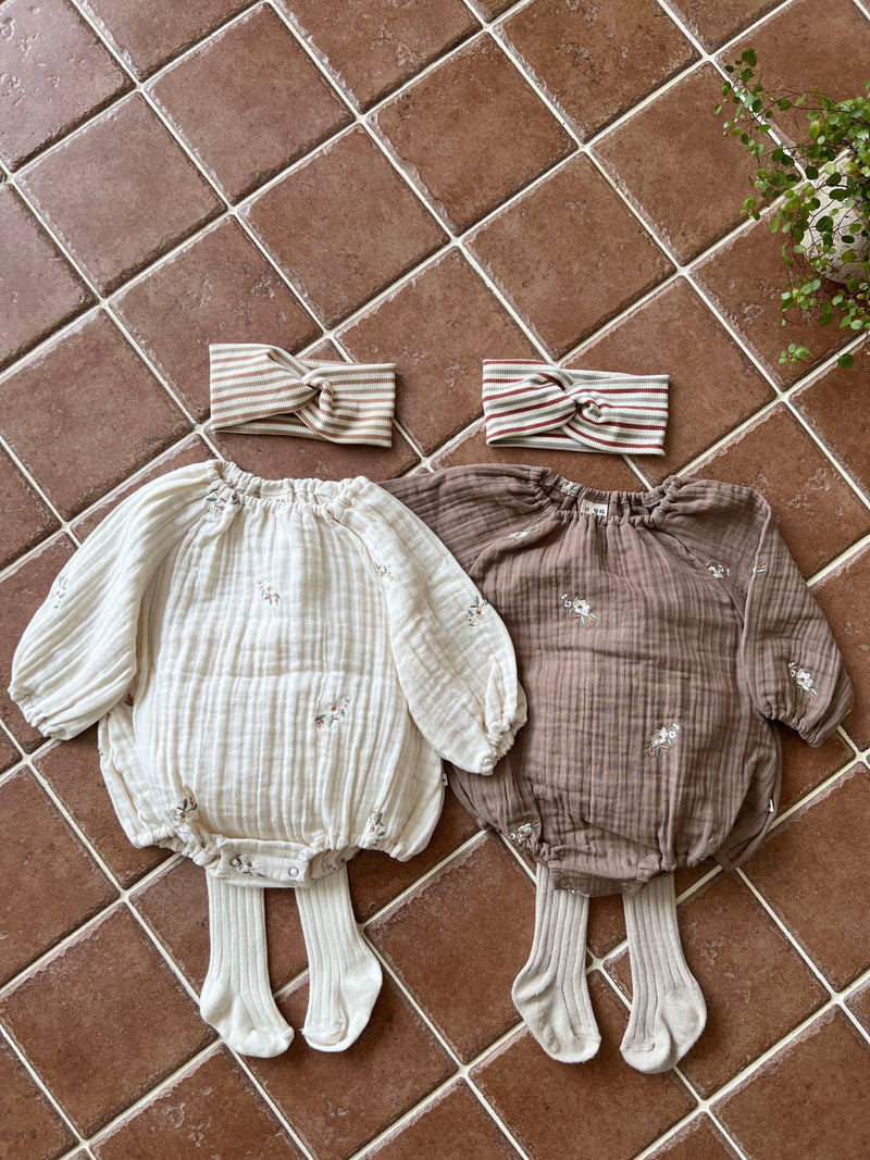Cream Blossom Romper