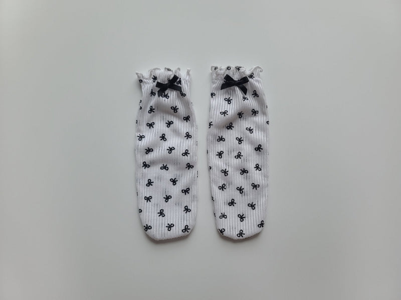 Ribbon Print Lace Socks _2 Colors