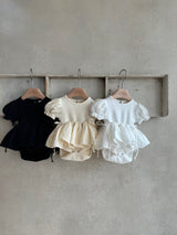 Monbebe Peony Dress Romper _Cream