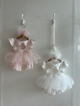 Cotton Rib Tutu Dress Romper _Pink