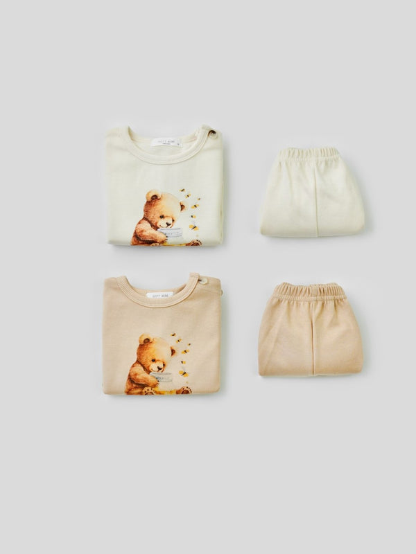 Honey Bear Baby Top and Bloomer Set_2 Colours