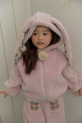 Bunny Pom-Pom Top & Pants Set_ Lavender