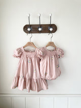 Latte Embroidered Dress_ Pink