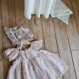 Emily Embroidery Dress & Bonnet Set_ Dusty Pink