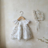 Emily Embroidery Dress & Bonnet Set_ White