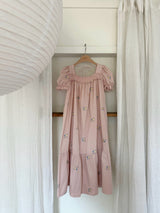 Latte Eembroidery Adult Dress_ Pink