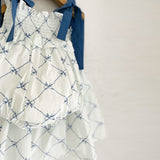 Glen Smocked Romper_ Blue