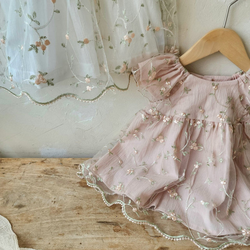 Emily Embroidery Dress & Bonnet Set_ Dusty Pink