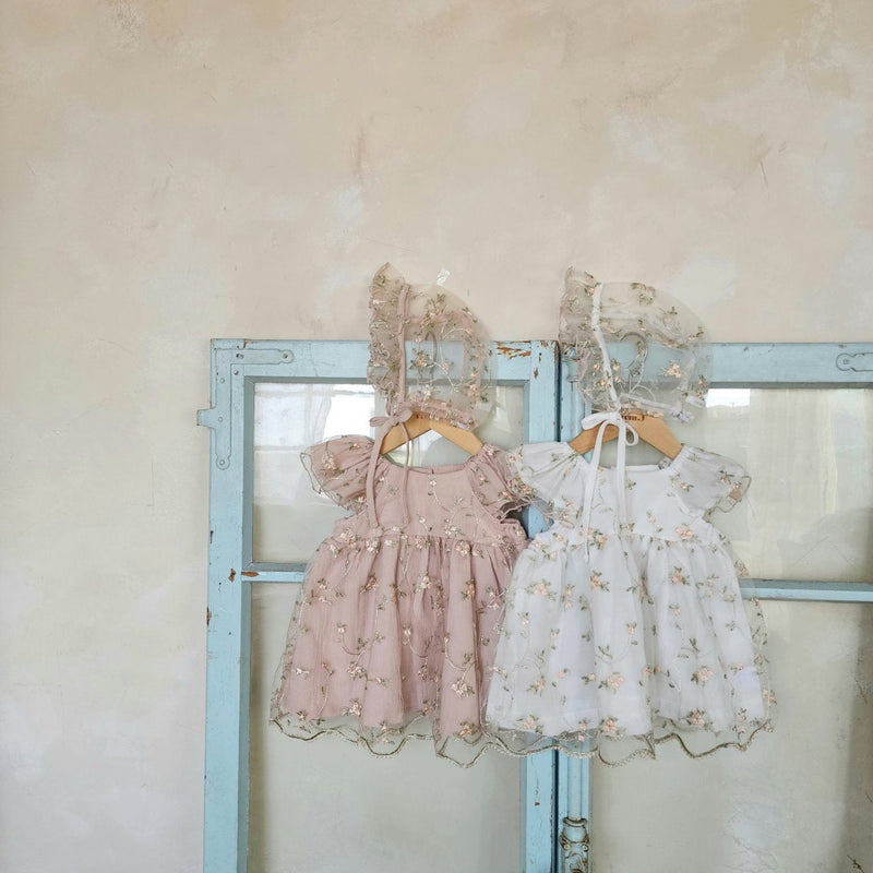 Emily Embroidery Dress & Bonnet Set_ Dusty Pink