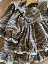 Clara Check Dress Romper _Brown