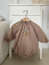 Olivia Embroidered Romper_ Brown