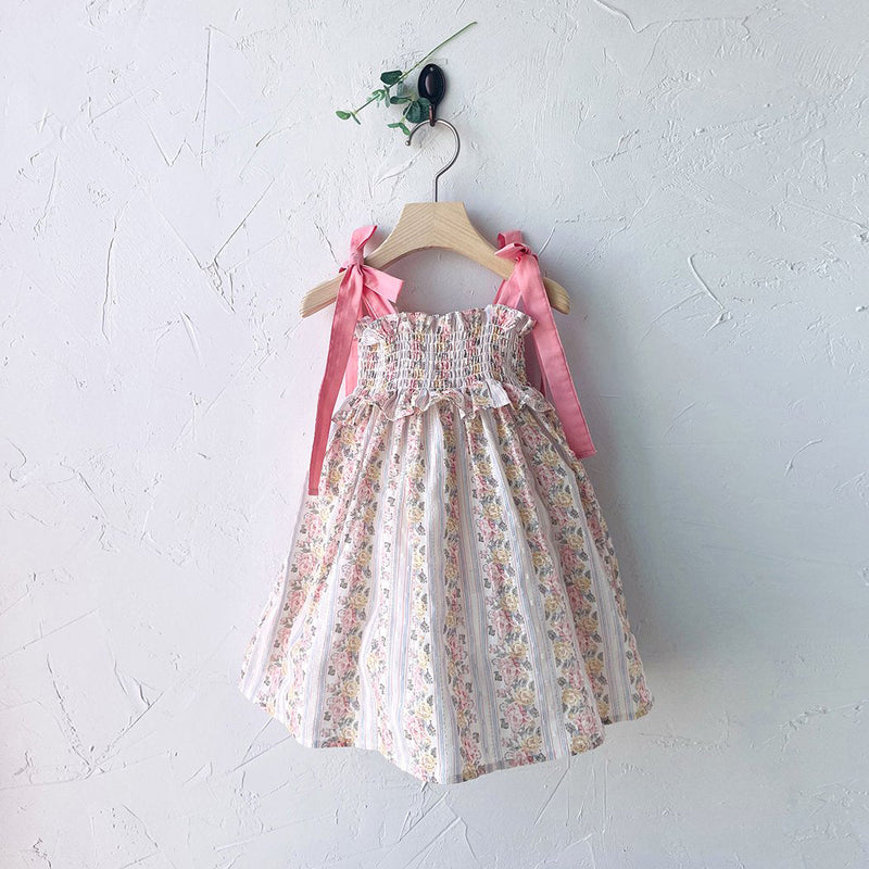 Glen Smocked Dress_ Coral