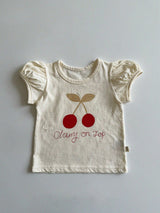 Cherry Puff Sleeves T shirts