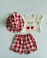 Cherry Puff Sleeves T shirts