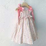 Glen Smocked Dress_ Coral