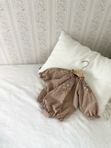 Olivia Embroidered Romper_ Brown