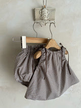 Bongbong Check Top & Bloomer Set