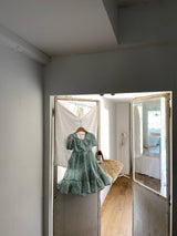 Mint Blossom Puff Sleeve Dress