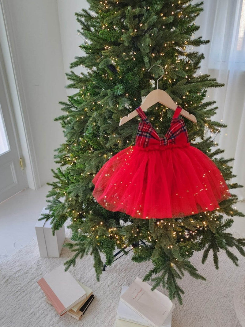 My First Christmas Tartan dress romper(3-8M)