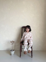 DingDong Knit Collar Top & Pants Set_  Beige