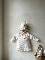 Monbebe Printed Suit and Bonnet Set from Newborn Size _Bear Prints
