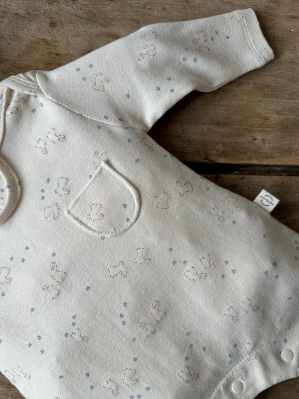 Monbebe Printed Suit and Bonnet Set from Newborn Size _Bunny Prints
