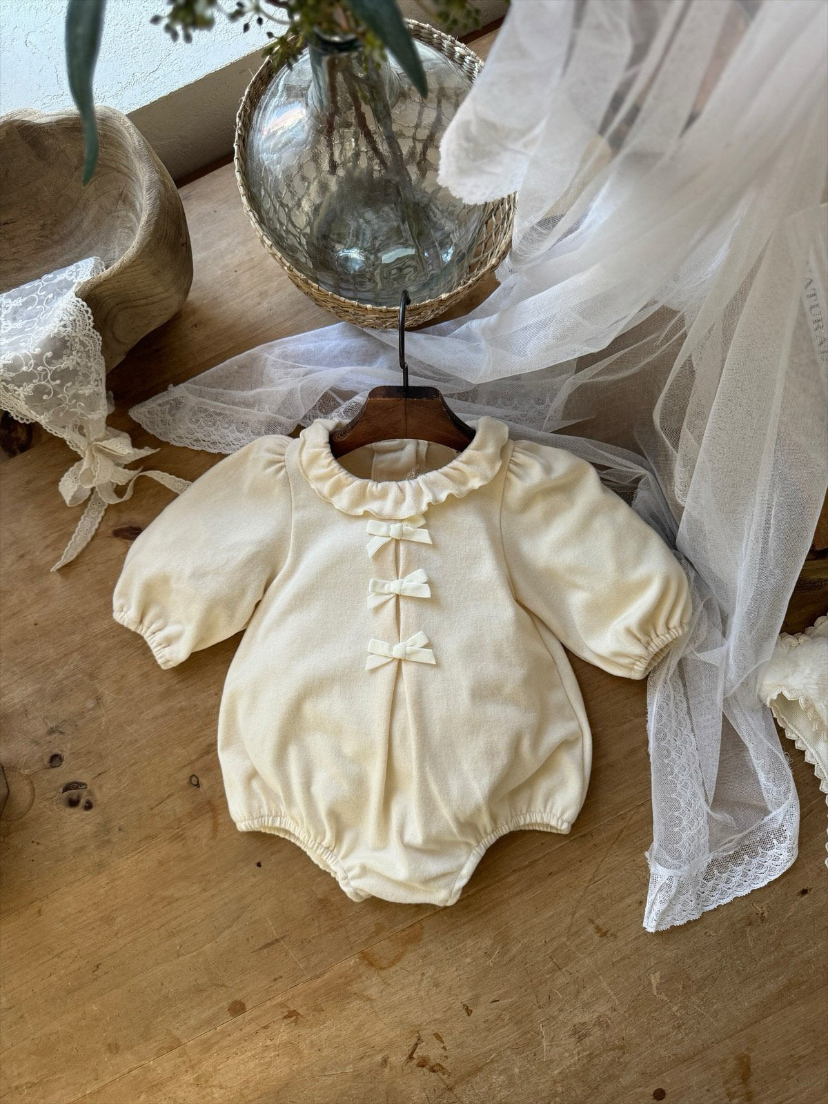 白×ピンク ベビーワンピースセット cocoriang kumukuku White & Cream Dress for Special Occation – PIPIROO