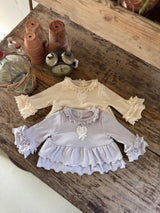 Heart Frill Top and Pants Set _Purple