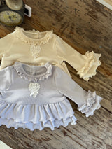 Heart Frill Top and Pants Set _Purple