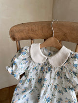 Blink Collar Romper _ Blue Floral