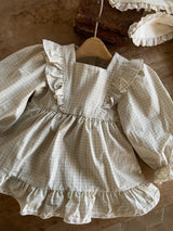 Clara Check Dress Romper _Cream