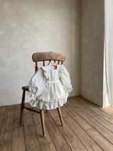 Clara Check Dress Romper _Cream