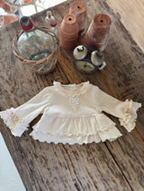 Heart Frill Top and Pants Set _Cream