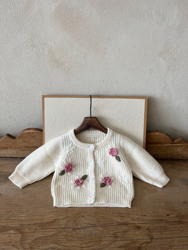 Big Flower Knit Cardigan