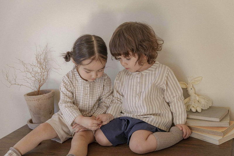 Henry Neck Classic Baby Shirts _2Colours