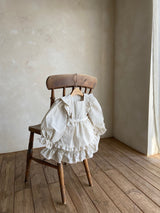 Clara Check Dress Romper _Cream